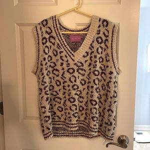 NWOT leopard sweater vest